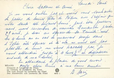 Obiad Ostatniej Wieczerzy — reprodukcja — Własność Schochi, nr 4876-7 — Rewers