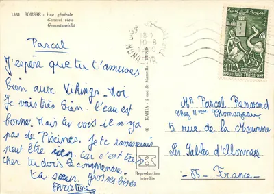 Sousse — Ogólny widok — Reproduction interdite, éditeur © KAHIA — Rewers