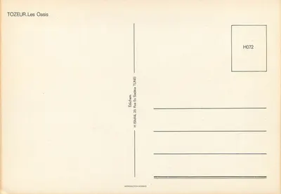 Tozeur. Oazy — Wydawca H. Ismail, Tunis — Rewers