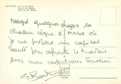 Widok na Medynę — Tunis — wydawca KAHIA, nr 1653 — Rewers