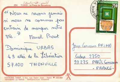 Tunis: a Praça de Barcelona — Éditions Tanit, n°294 — Verso