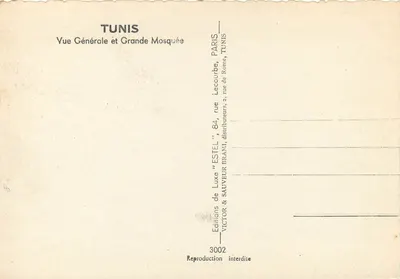 Tunis — Ogólny widok i Duża Moskwa — Estel — Rewers