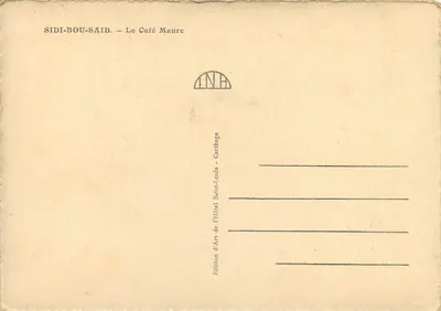 Sidi-Bou-Said — Kawiarnia Maure — Wydawnictwo Hotele Saint-Louis — Rewers