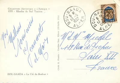 Bou-Saada — La Cité du Bonheur — Cliché R. Prouho, Imp. Combier (Médaille d'Or) — Verso