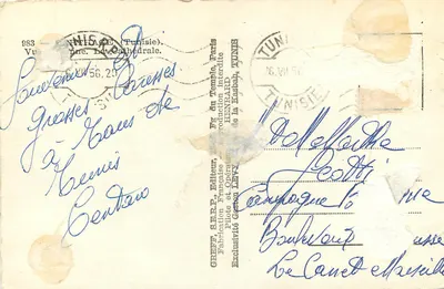 Katedra w Tunisie — widok z powietrza — Greff & Cie, Paryż, nr 983 — Rewers