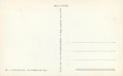 Kartagina — Pałac Beya — wydawca Letellier, Paryż — Rewers