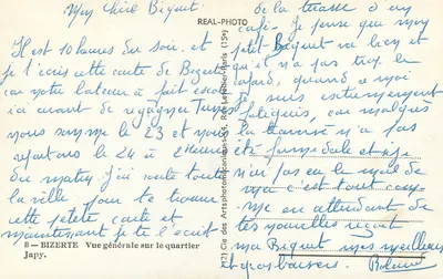 BIZERTE — Ogólny widok dzielnicy Japy — Cie des Arts Photomécaniques, Rue Lefebvrièr — Rewers