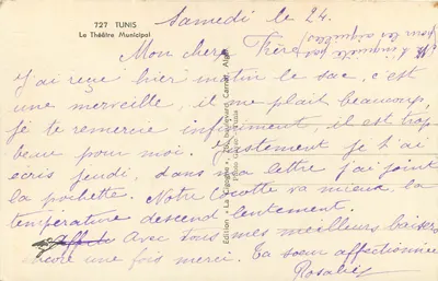 Teatr Miejski — Tunis — Wydawnictwo La Cigogne, 727 — Rewers