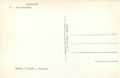 Kairouan — Os Muros — Editions Photo-Africaines, Kairouan — Verso