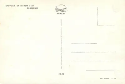 Eskişehir — vue panoramique et monuments — TICARET KARTPOSTALARI — Verso