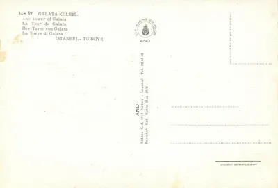 Galata Kulesi — Wieża Galata — AND-Offset Mathaçilik — Rewers