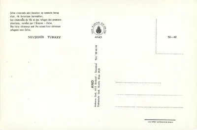 Chaminés de fadas e refúgios cristãos em ruínas — Zelve — AND — Verso