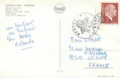 Maryja Panny — Efes — Dom Panny Maryi — Wydawca Ticaret Kartpostal 1978 — Rewers