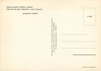 Aphrodisias — Ruínas antigas — KUYUCAK-TURKEY, série C-398 — Verso