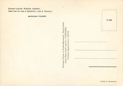 Aphrodisias — Ruínas antigas — KUYUCAK-TURKEY, série C-398 — Verso