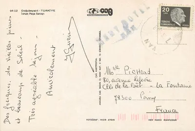 Doğubeyazıt — Ishak Paşa Sarayı — CAĞ Kartpostal — Rewers