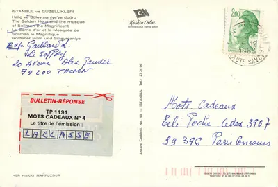 Istambul e as belezas — A Ponte de Ouro e a Mesquita de Solimão o Magnífico — Keskin Color — Verso