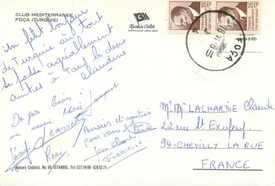 Widok na klub Méditerranée w Foça (Turcja) — wydawca Keskin Color — Rewers