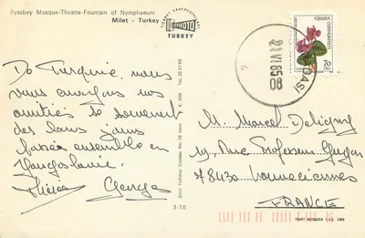 Milet — Ruiny antyczne i meczet — TICARET KARTPOSTALARI — Rewers