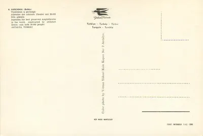 Aspendos — Teatr starożytny — Gibbaet Postcards — Rewers