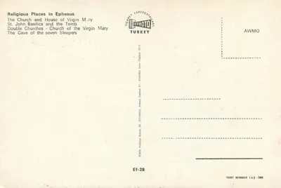 Efes — Ruiny i miejsca religijne — Ticaret Matbaacılık Izmır — Rewers