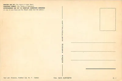 Efes — Ruínas e estátua da Virgem — Doğan Postalları — Verso