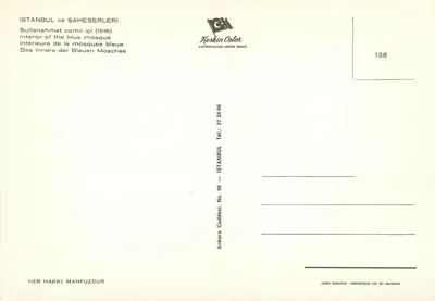 Wnętrze błękitnej meczety — Stambuł — Keskin Color, nr 138 — Rewers