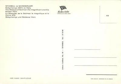 Süleymaniye i Złoty Horn — Stambuł — Keskin Color, nr 49 — Rewers