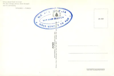 Mezquita niebieska — widok panoramiczny — AND Offset Matbaacilik, n° 34-431 — Rewers