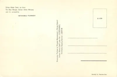 Niebieska moszeta — Istanbul — wydawca Ercan Güneri, seria C-275 — Rewers