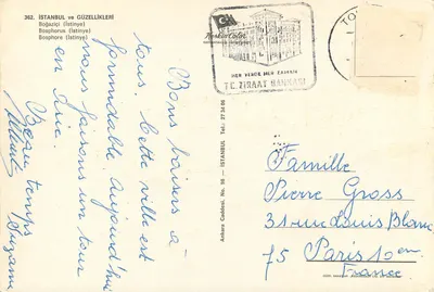 Bosfor (Istinye) — panoramiczna scena portu — Keskin Color, nr 362 — Rewers