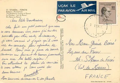 Zamek Rumeli — Izmir, Turcja — Wydawca Tuna Kartpostal — Rewers