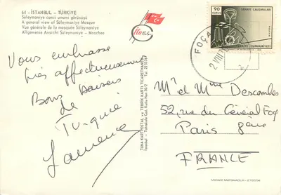 Istambul - Turquia — Vista geral da mesquita Süleymaniye — Tuna Kartpostal & TEBRİK KARTI Ticaretaneshi — Verso