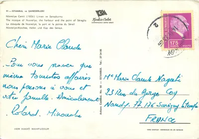 Mesquita de Nusretiye — Porto e ponta de Sérail — Keskin Color — Verso