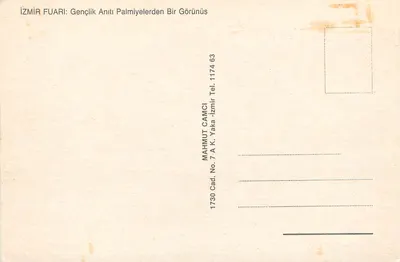 İzmir — Pomnik Młodych — wydawca Mahmut Camcı, nr 1174 — Rewers