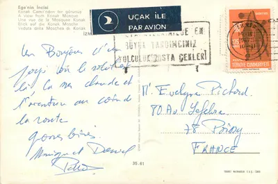 Vista da mesquita Konak — Izmir — Editor TİCARET MATBAACILIK T.A.Ş. — Verso