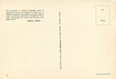 Mausoléu de Mevlana Celâleddin Rumi — Konya, Turquia — Editor Çetin Gökçeatan, Istambul — Verso