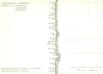 Calafell — Widok ogólny — Fotografia kolorowa RAYMOND - Tarragona — Rewers