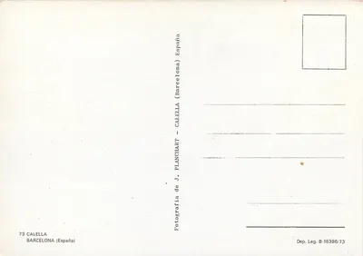 Calella — Pamiętnik z Calelli — Planchart — Rewers