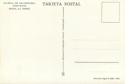 Hotel La Torre — Calaella de Palafrugell (Costa Brava) — Éditions Fotografías Granés — Verso