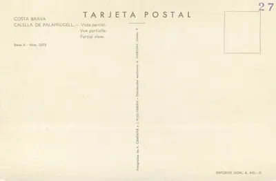 Calella de Palafrugell — Częściowy widok — A. Fabregat, seria II, nr 2578 — Rewers
