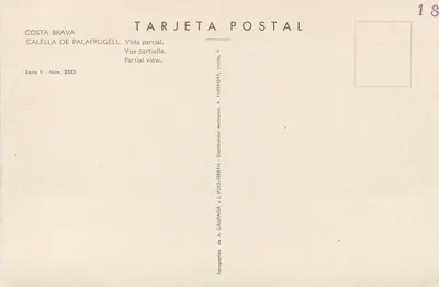 Calella de Palafrugell — widok częściowy — A. Campaña y J. Puig-Ferrán, seria II nr 2523 — Rewers