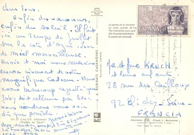 Calpe — La Cala del Pueblo — Editore A. Subirats Casanovas, n° 17 — Verso