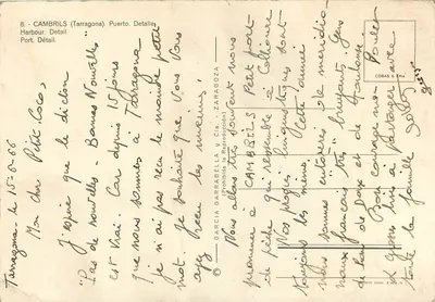 Cambrils (Tarragone) — Port. Szczegóły — Garcia Garrabella & Cía, seria 8 — Rewers