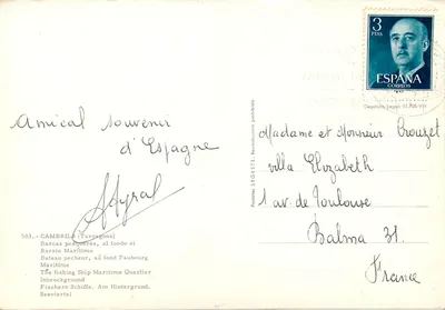 Cambrils (Tarragone) — Port z łodzi rybackiej P.BOMBA — wydawca SEGESTE, nr 503 — Rewers