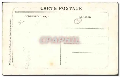 Toulouse — Portal da Dalbade — Fototipia de Arte e Indústria do Sudoeste — Verso