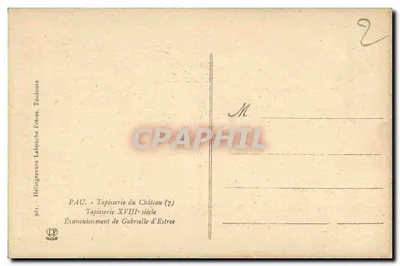 Verval van Gabrielle d'Estree — Tapete van het Kasteel (7) — Lithografie Labouche Frères — Achterkant