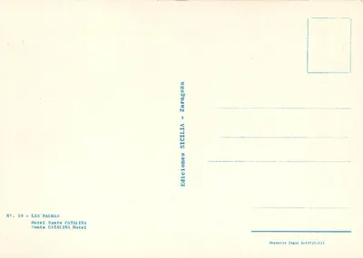 Hotel Santa Catalina — Las Palmas — Edições Sicilia — Verso