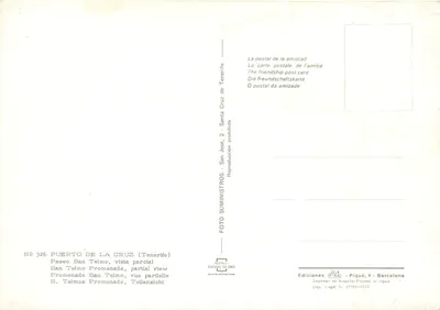 Port Puerto de La Cruz (Tenerife) — Paseo San Telmo, widok częściowy — wydawnictwo FISA, nr 326 — Rewers