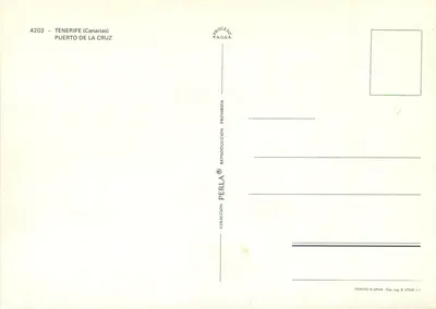 Teneriffa — Pool und Berg im Hintergrund — Sammlung Perla, n° 4203 — Rückseite